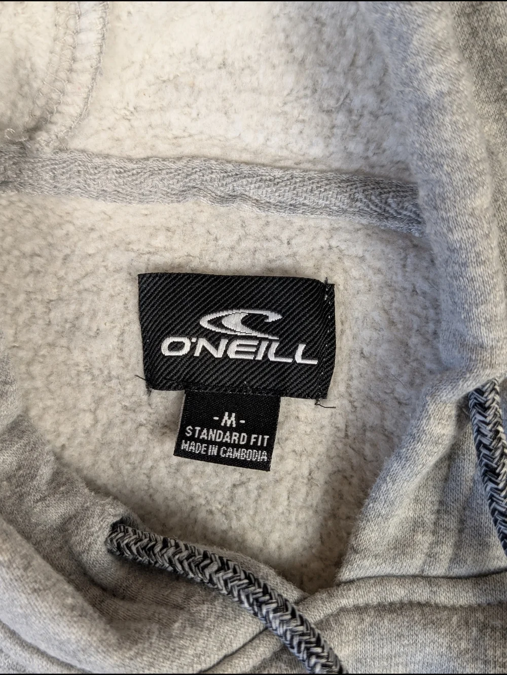 O'Neill Men's Gray Fleece‎ Hoodie Size M Front Pocket Logo On Arm